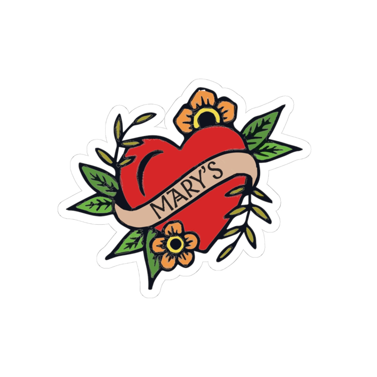 Custom Floral Heart Kiss-Cut Stickers | Personalized Gifts for All Occasions